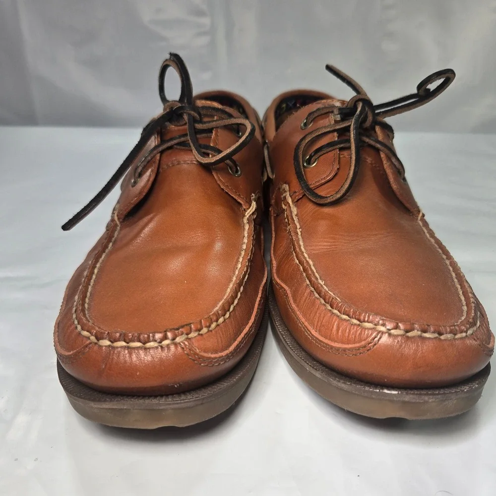 Timberland Mens Brown Leather Boat Shoes 2-Eye Loafers 70524 3883 Size 12M